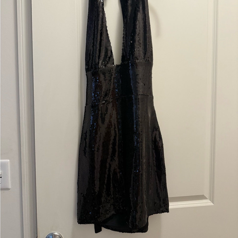 Brand New Meshki Black Sequin Backless Dress